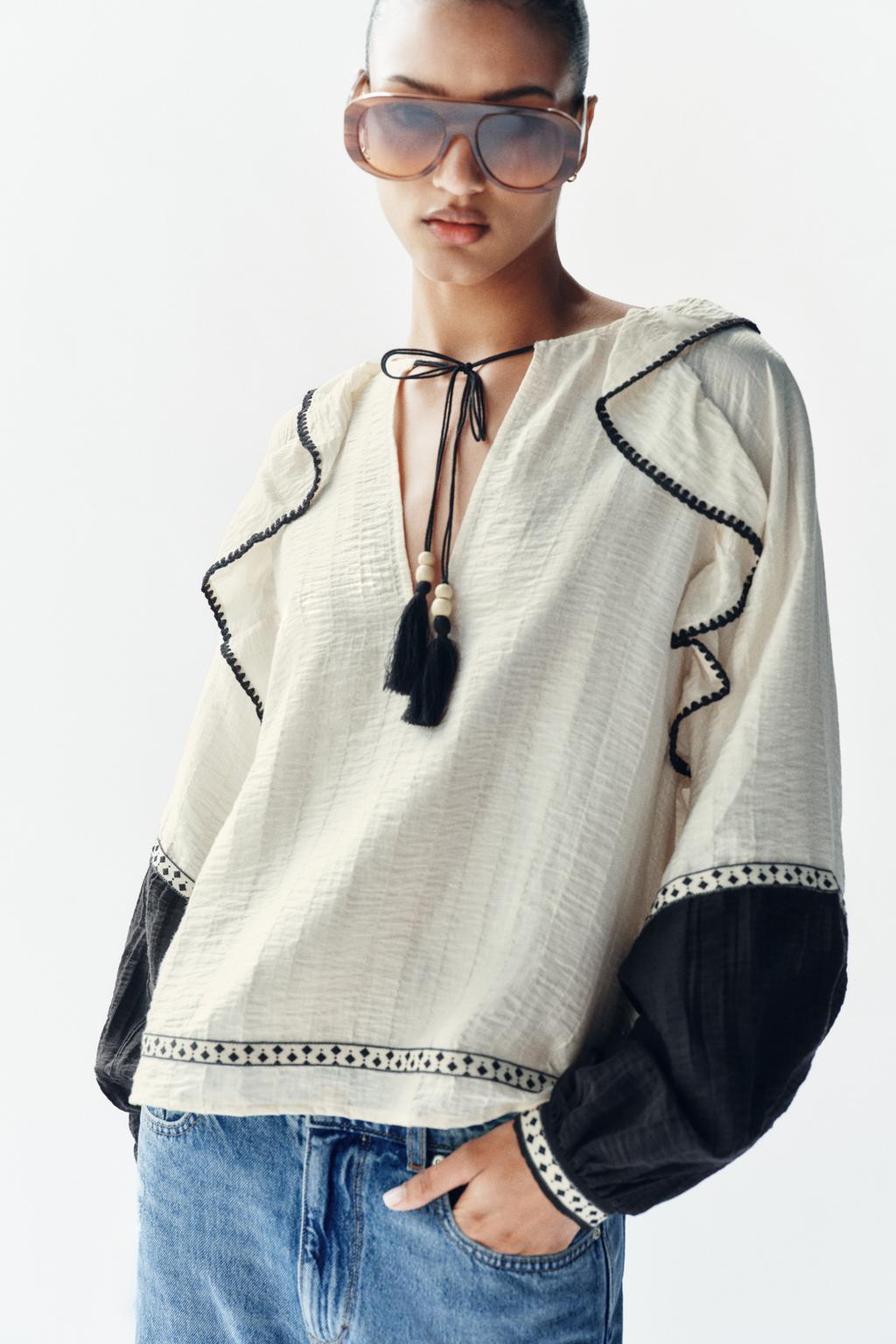 ОБЪЕМНАЯ БЛУЗА С ВОЛАНАМИ