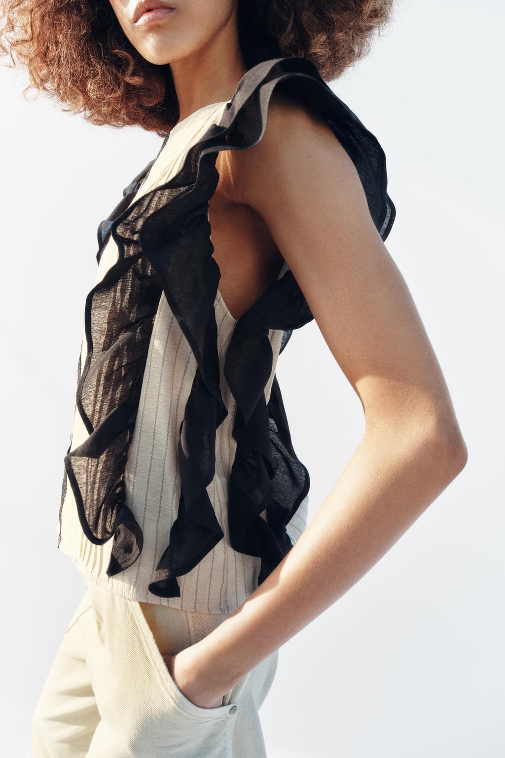 БЛУЗА В ПОЛОСКУ С ВОЛАНАМИ