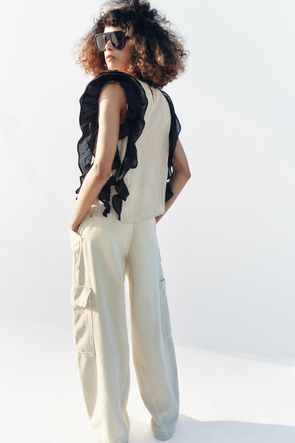 БЛУЗА В ПОЛОСКУ С ВОЛАНАМИ