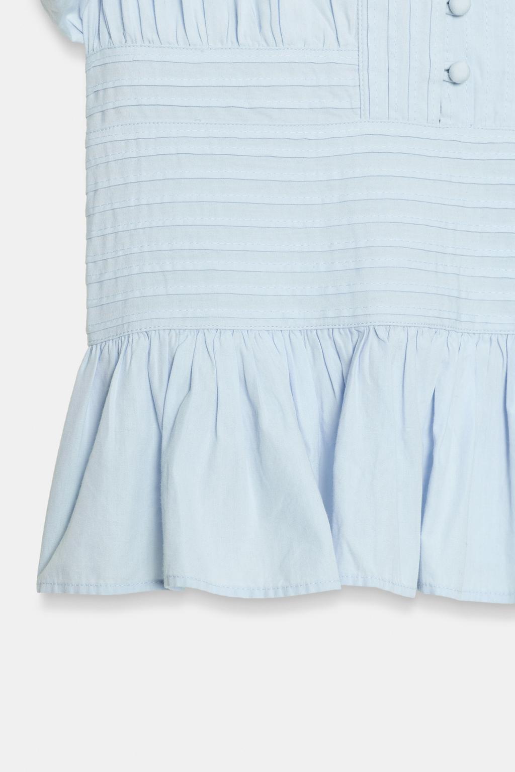 БЛУЗА С ЗАЩИПАМИ И РУКАВАМИ-БУФФ