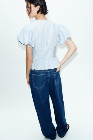 Блуза с защипами и рукавами-буфф- Заказать в России