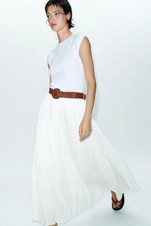 Юбка миди с ремнем- Заказать в России