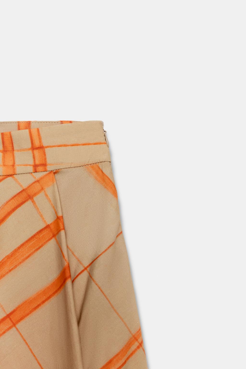 РАСКЛЕШЕННАЯ ЮБКА МИДИ В КЛЕТКУ — ZW COLLECTION