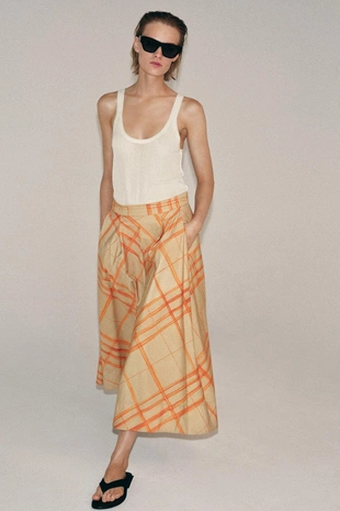 Расклешенная юбка миди в клетку — Zw Collection- Заказать в России