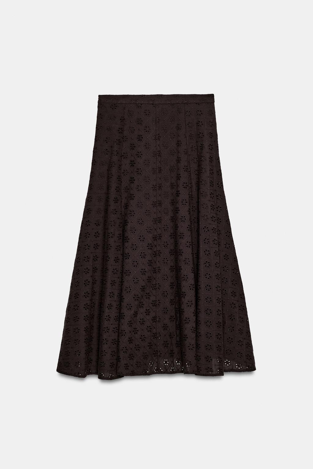 ЮБКА МИДИ С АЖУРНОЙ ВЫШИВКОЙ