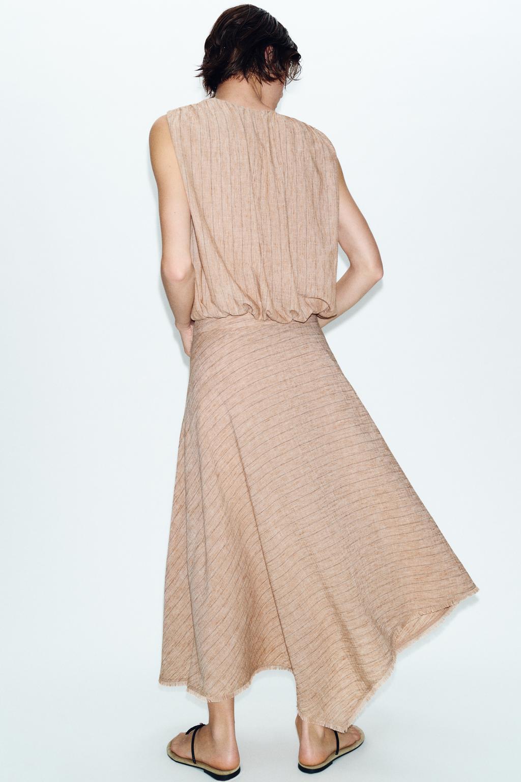 ЮБКА АСИММЕТРИЧНОГО КРОЯ В ПОЛОСКУ ИЗ КОМПЛЕКТА