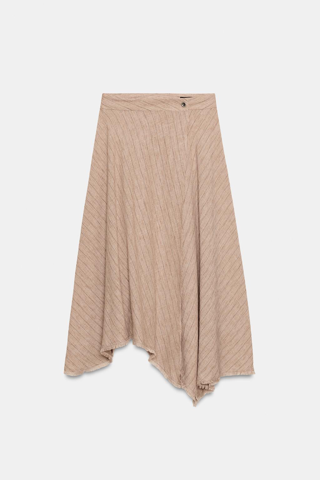 ЮБКА АСИММЕТРИЧНОГО КРОЯ В ПОЛОСКУ ИЗ КОМПЛЕКТА