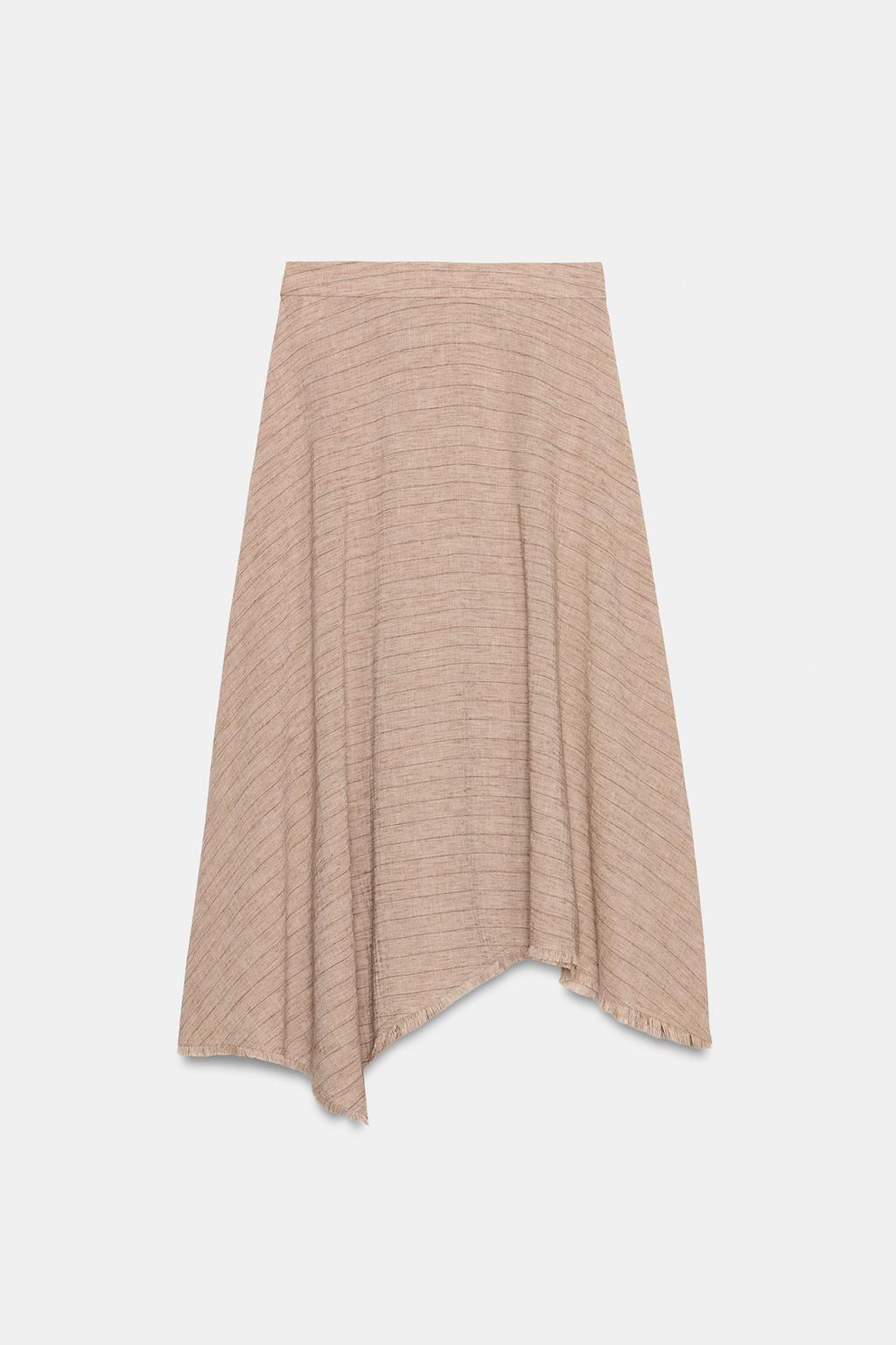 ЮБКА АСИММЕТРИЧНОГО КРОЯ В ПОЛОСКУ ИЗ КОМПЛЕКТА