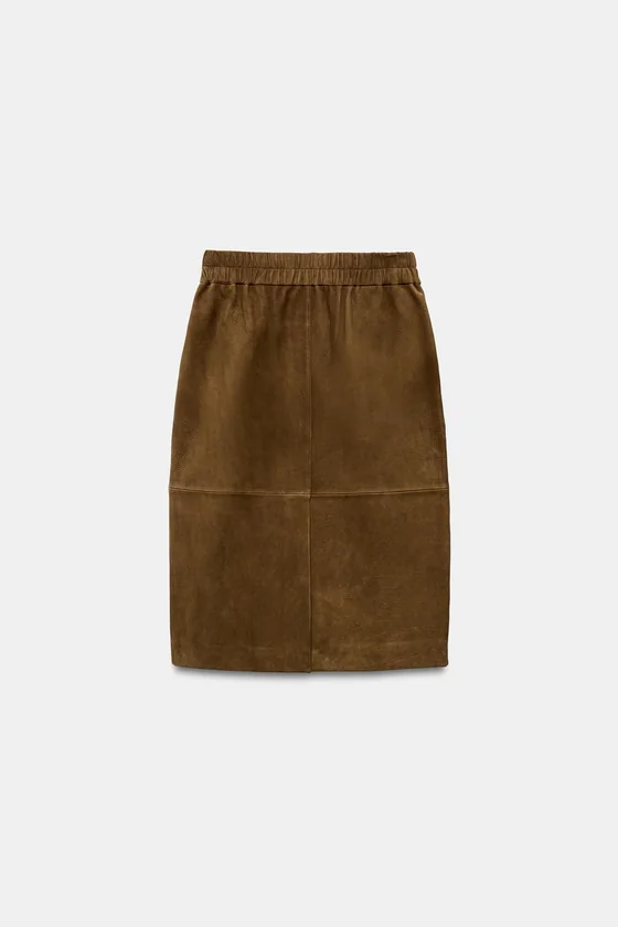 ЮБКА ИЗ ЗАМШИ — коллекция Zara «ZW» лимитированная серия