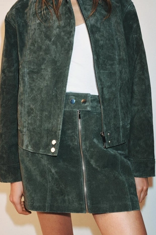 Купить Zara Мини-юбка из 100% замши