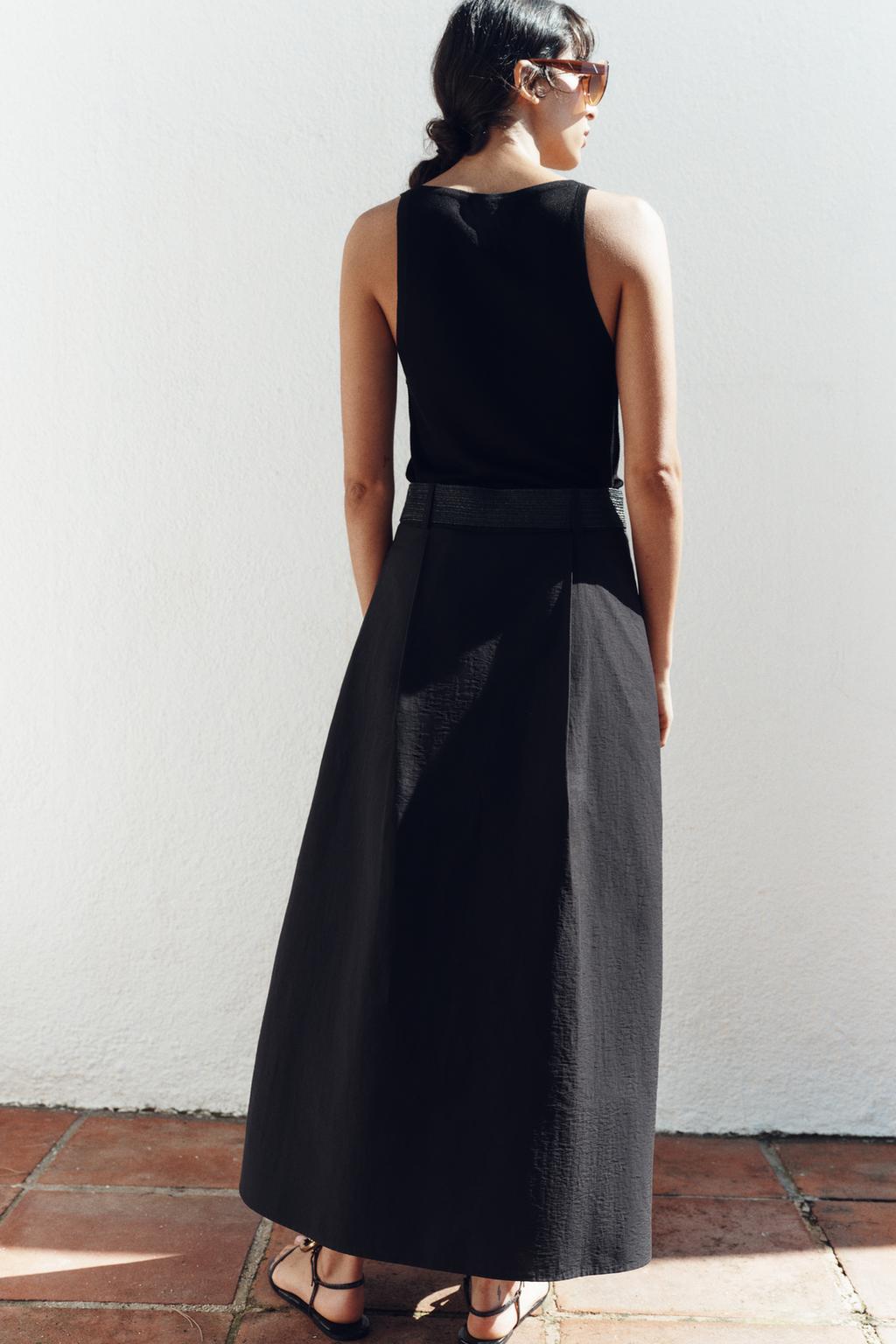 ЮБКА МИДИ С ПОЯСОМ-НАКИДКОЙ