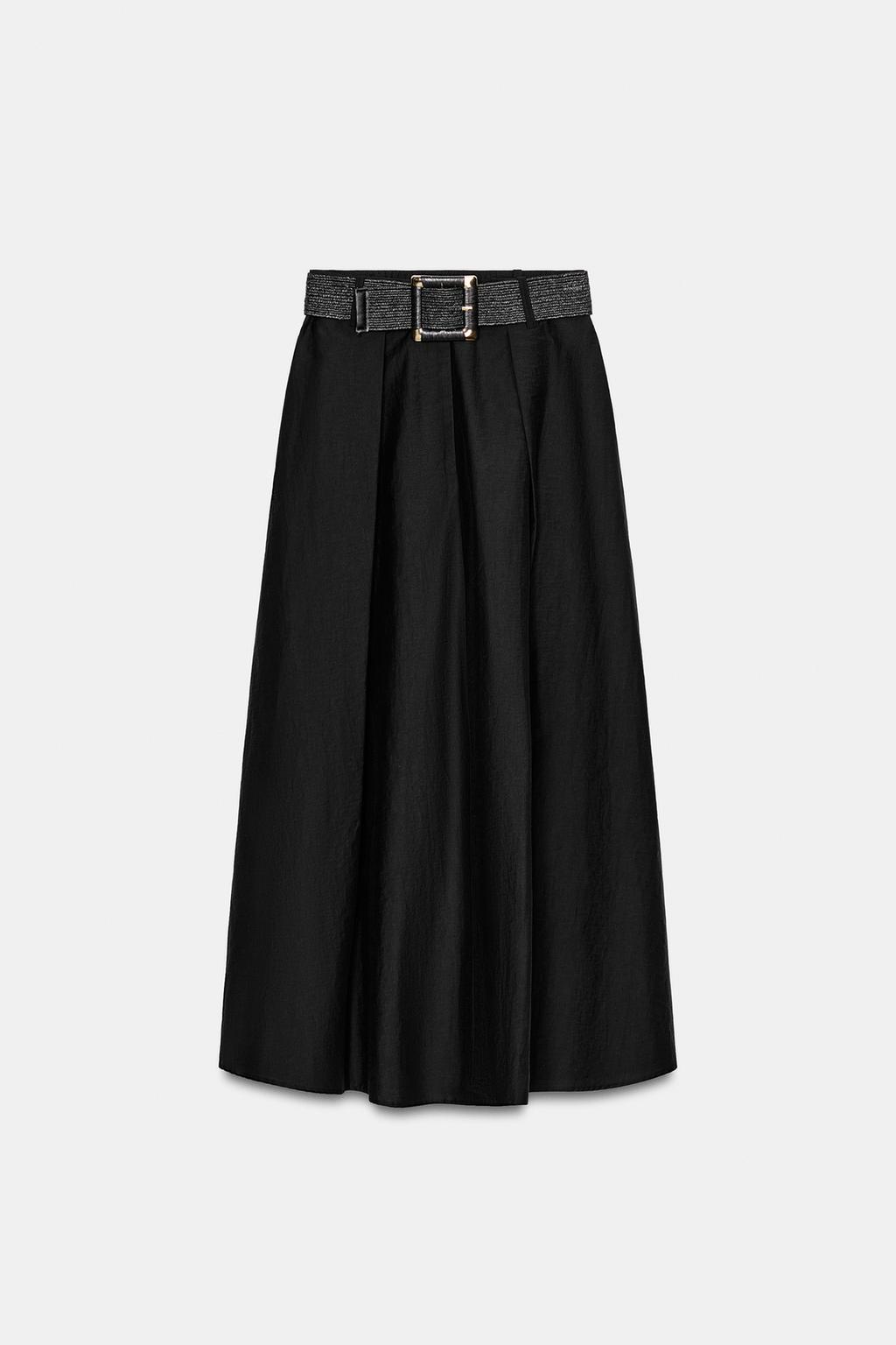 ЮБКА МИДИ С ПОЯСОМ-НАКИДКОЙ