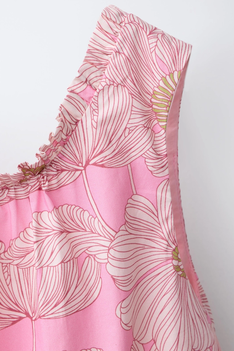 Платье из поплина с цветочным принтом и бантами