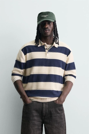 Трикотажное поло в полоску- Заказать в России