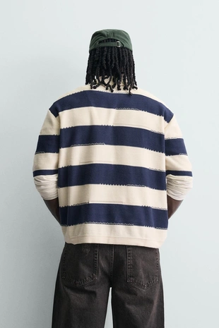 Трикотажное поло в полоску- Заказать в России