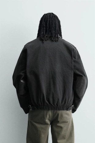 Джинсовая куртка с комбинированным воротником- Заказать в России