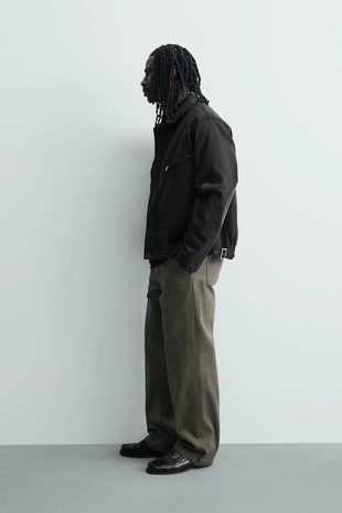 Джинсовая куртка с комбинированным воротником- Заказать в России