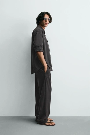 Рубашка Relaxed Fit из струящейся ткани