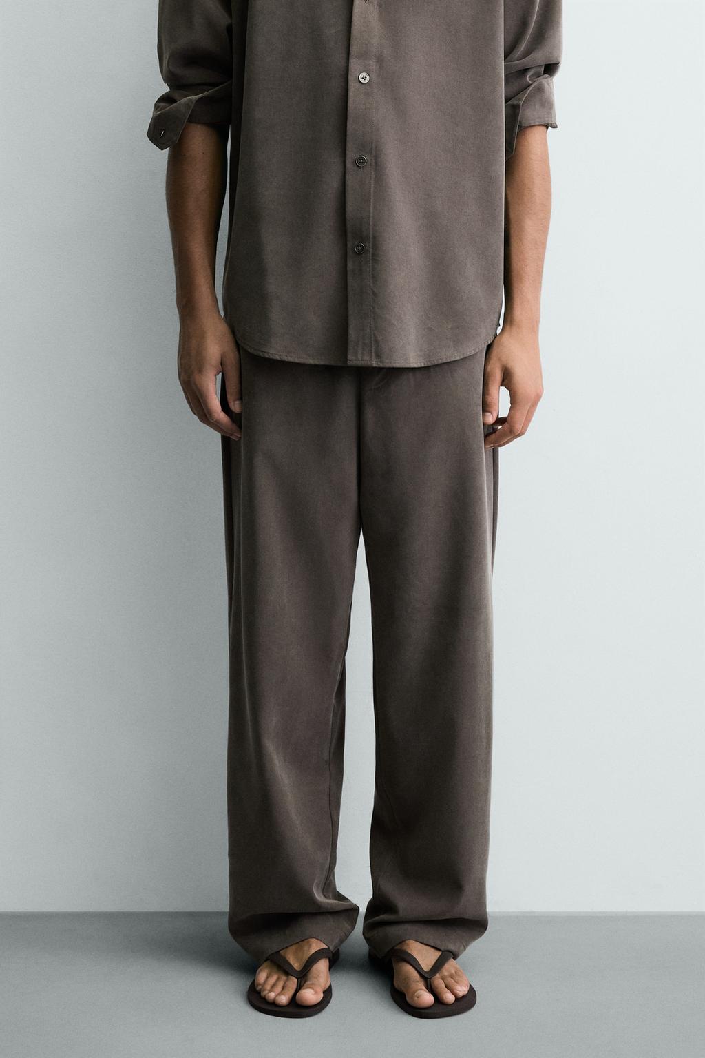 БРЮКИ RELAXED FIT ИЗ СТРУЯЩЕЙСЯ ТКАНИ