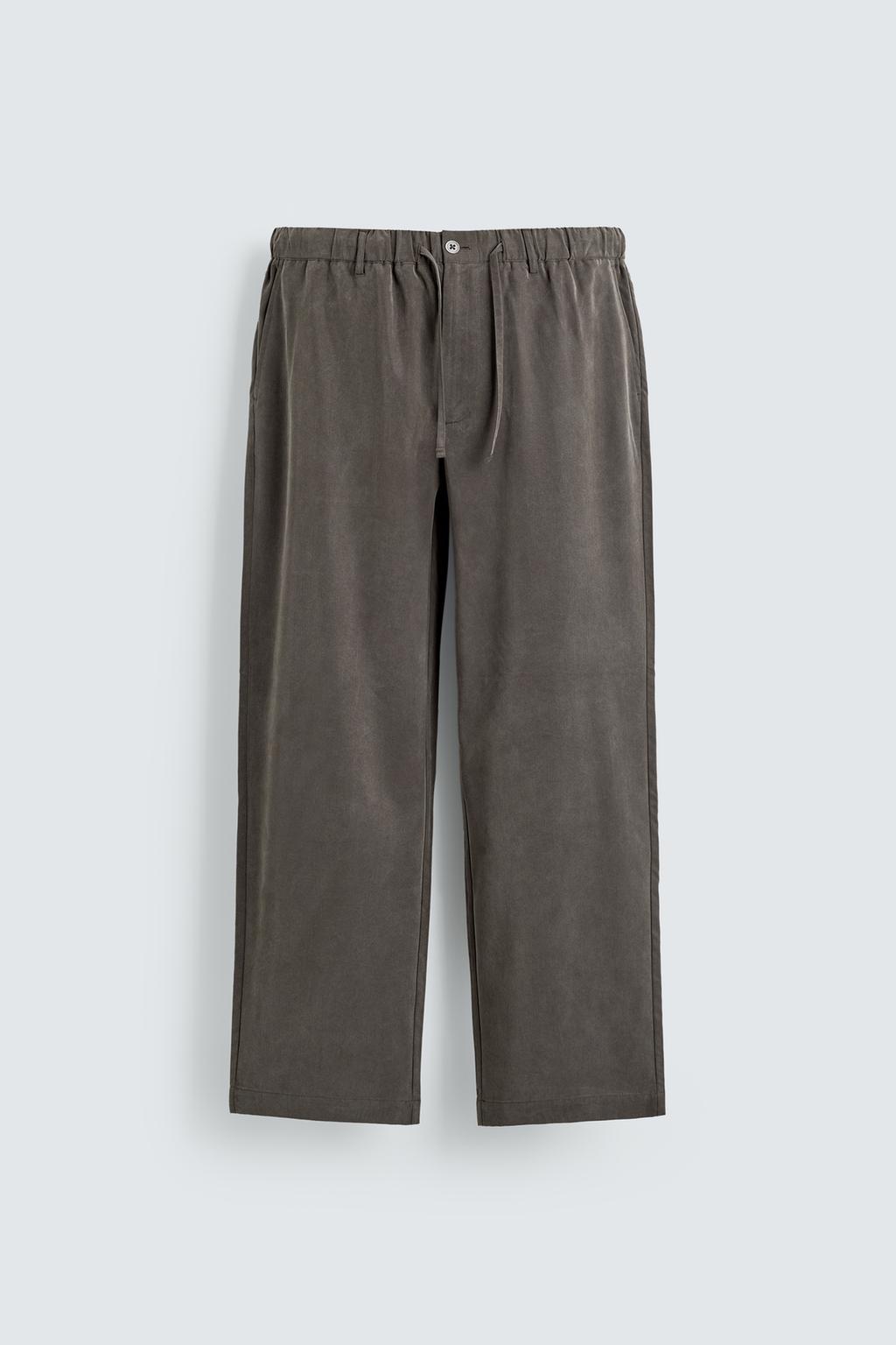 БРЮКИ RELAXED FIT ИЗ СТРУЯЩЕЙСЯ ТКАНИ