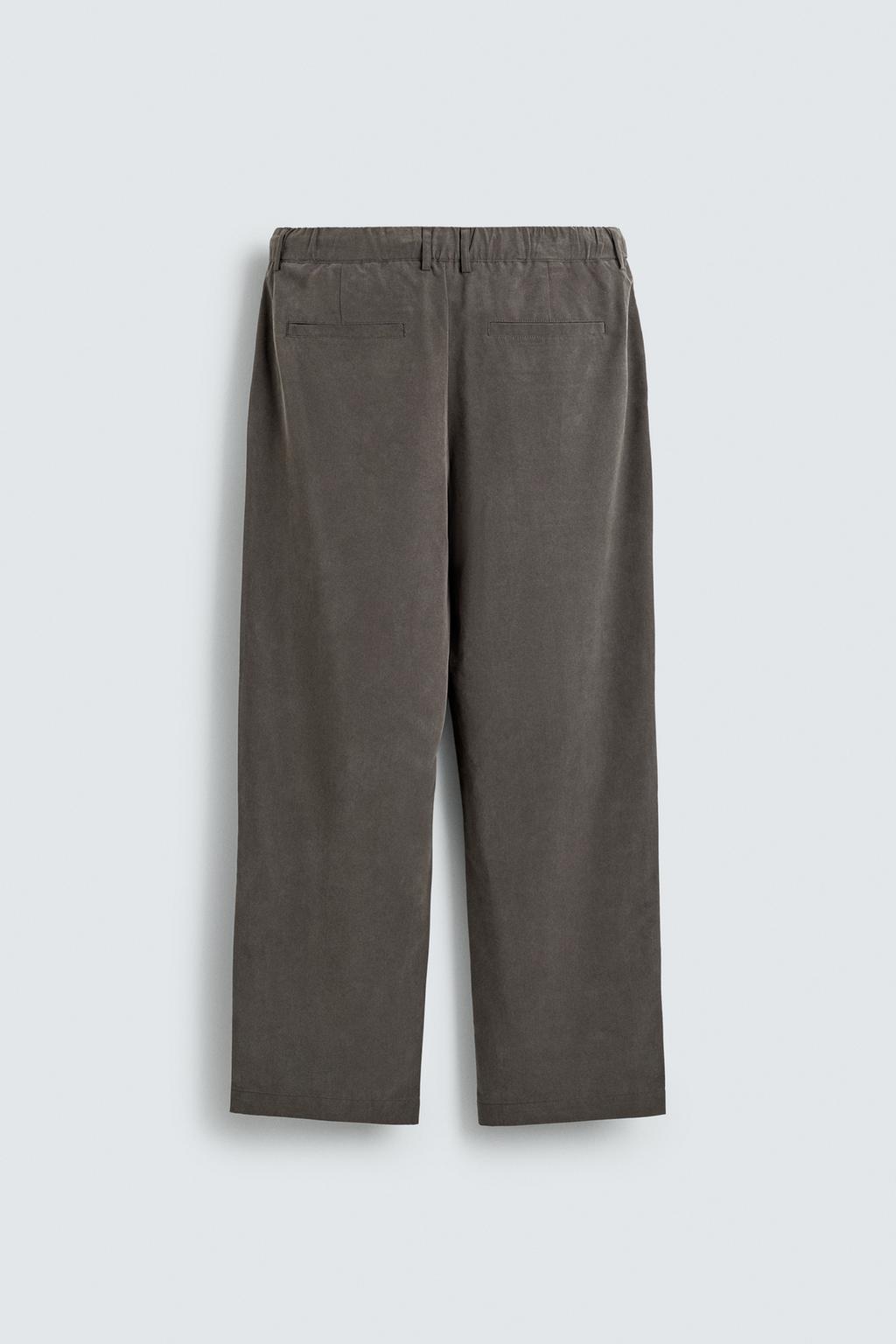 БРЮКИ RELAXED FIT ИЗ СТРУЯЩЕЙСЯ ТКАНИ