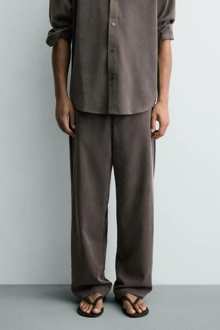 Брюки Relaxed Fit из струящейся ткани- Заказать в России