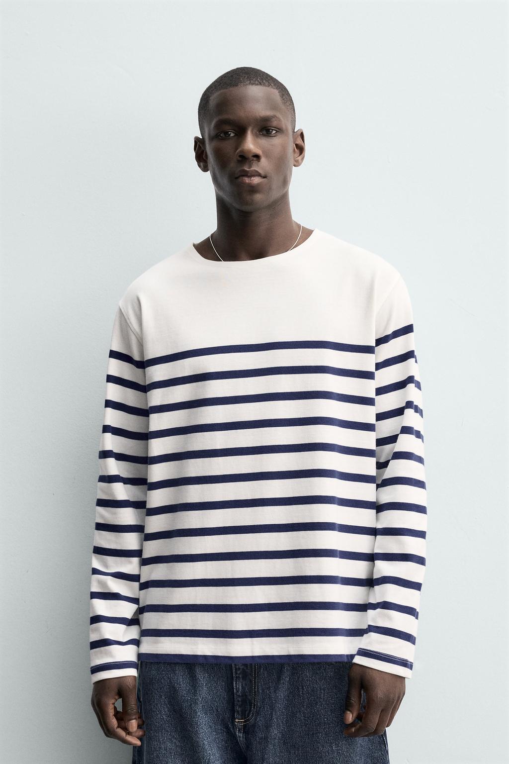 ЖАККАРДОВАЯ ФУТБОЛКА В ПОЛОСКУ СВОБОДНОГО КРОЯ