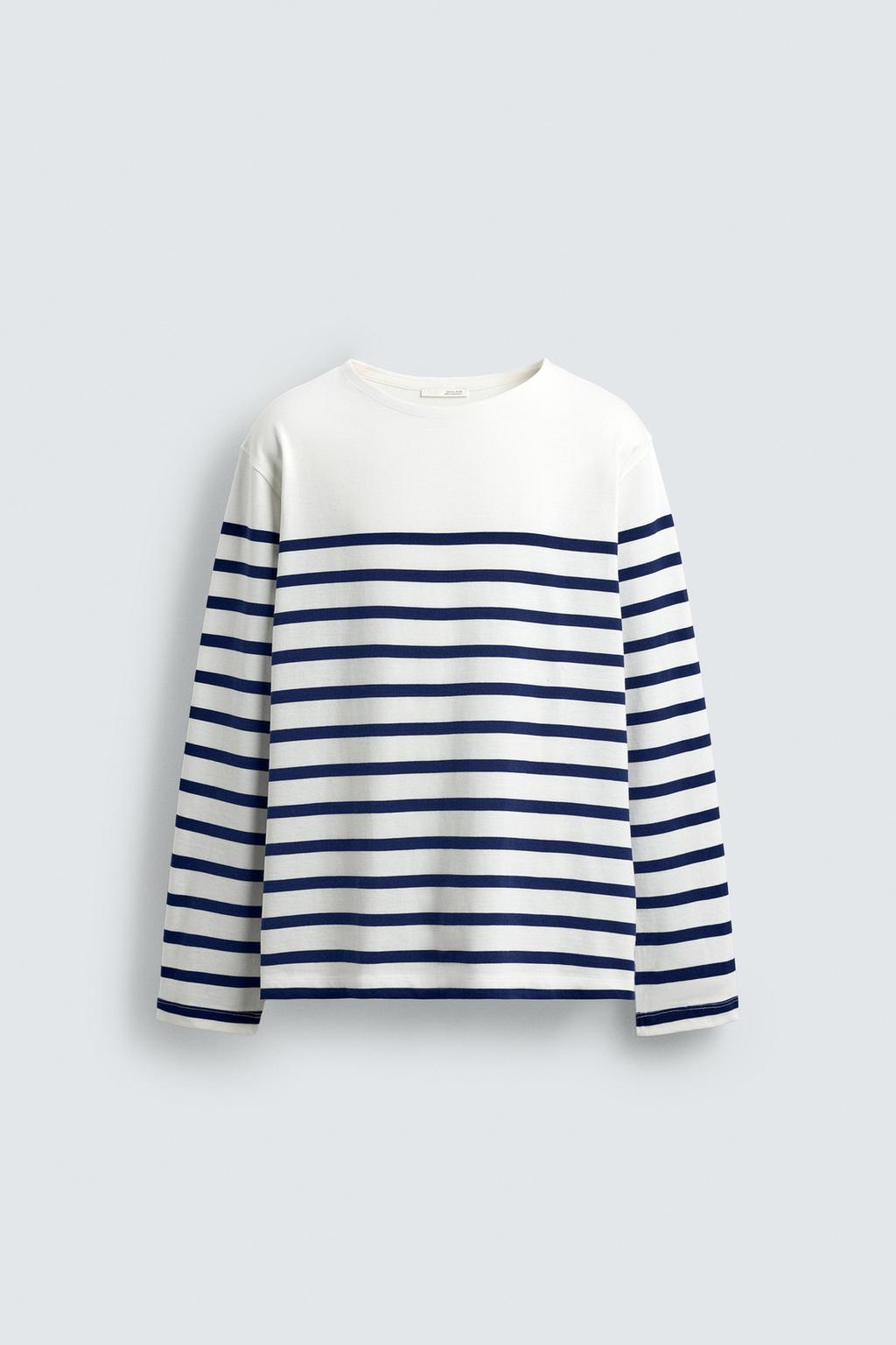 ЖАККАРДОВАЯ ФУТБОЛКА В ПОЛОСКУ СВОБОДНОГО КРОЯ