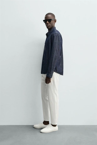 Брюки чинос из рельефной ткани с эластичностью- Заказать в России