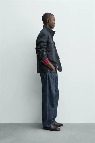 Куртка из 100% льна с карманами- Заказать в России