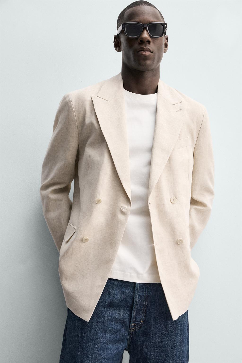 ДВУБОРТНЫЙ БЛЕЙЗЕР ИЗ 100% ЛЬНА