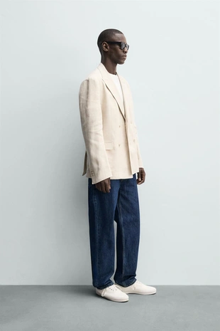 Двубортный блейзер из 100% льна- Заказать в России