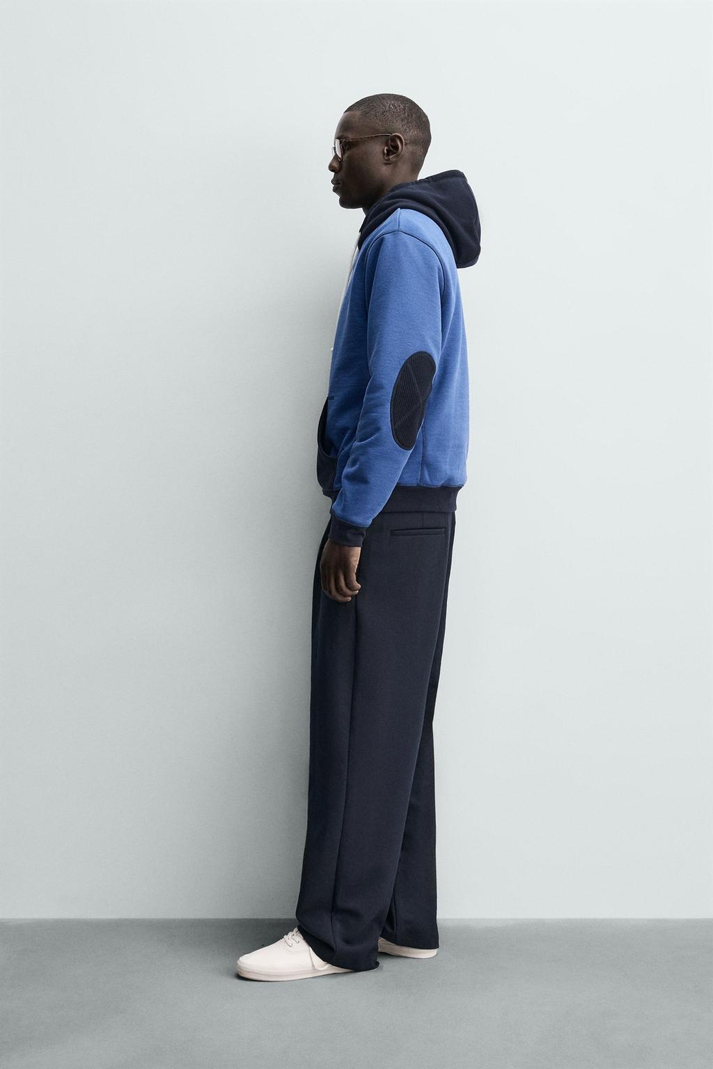 ХУДИ В СТИЛЕ КОЛОР-БЛОК С КАПЮШОНОМ И ВАФЕЛЬНЫМ УЗОРОМ