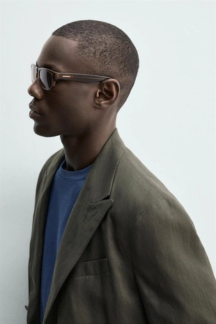 Двубортный блейзер из 100% льна- Заказать в России