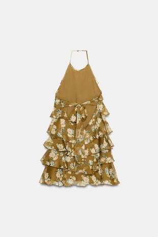 Купить Zara Платье с цветочными оборками