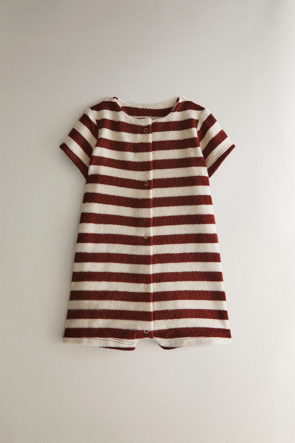 Ромпер для малышей на пляж из ткани терри в полоску