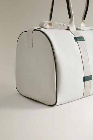 Хлопковая и кожаная сумка для путешествий