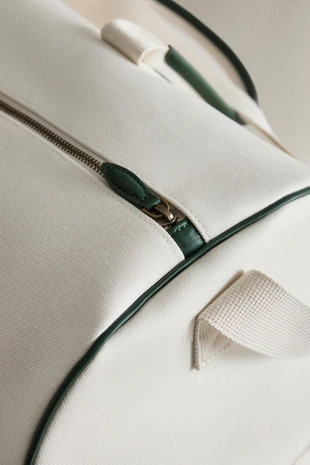 Хлопковая и кожаная сумка для путешествий