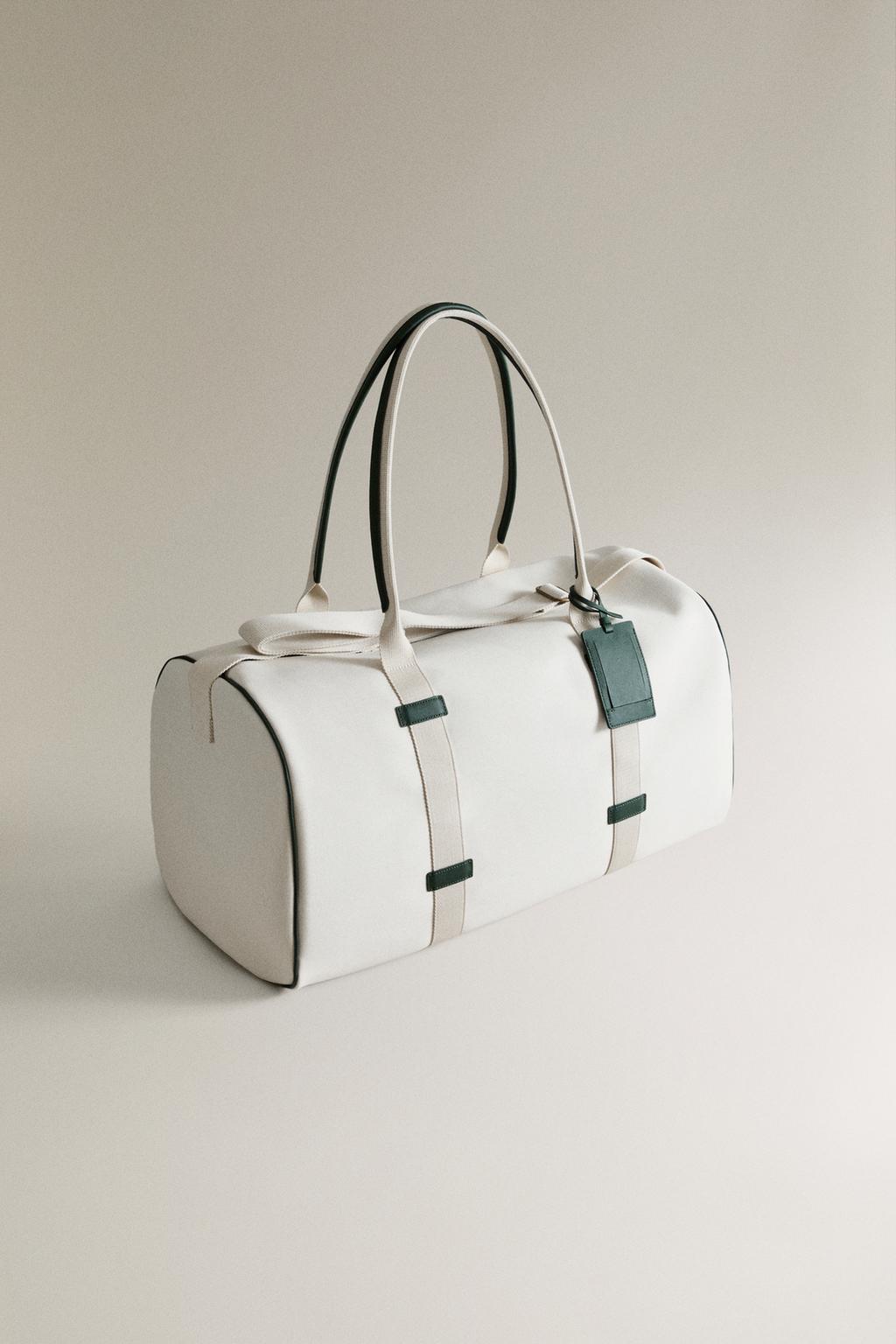 Хлопковая и кожаная сумка для путешествий