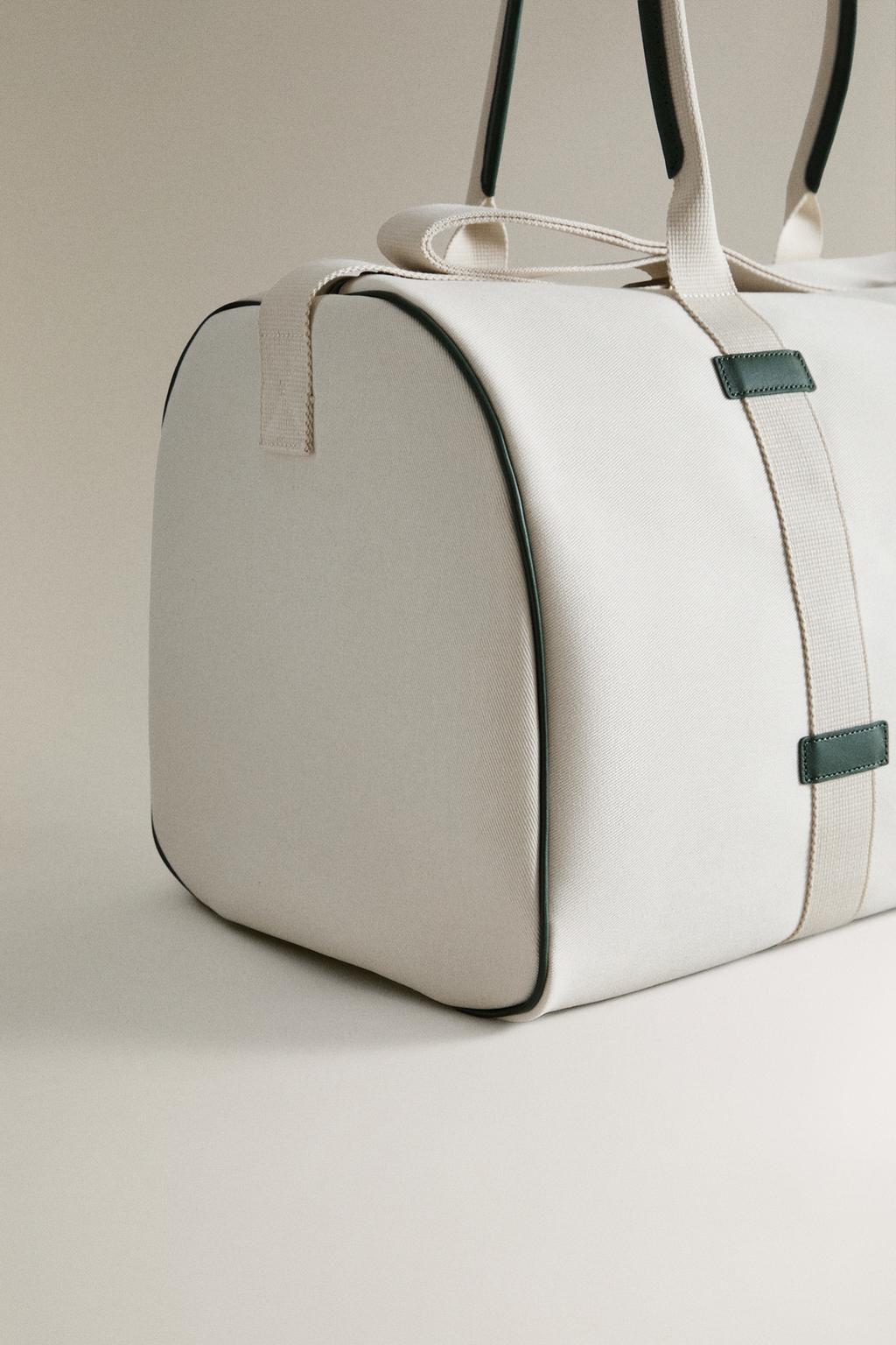 Хлопковая и кожаная сумка для путешествий