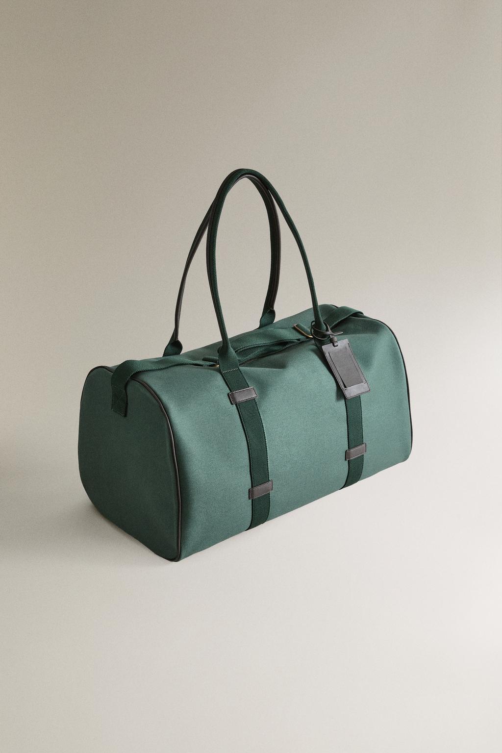 Хлопковая сумка для путешествий с кожаными деталями