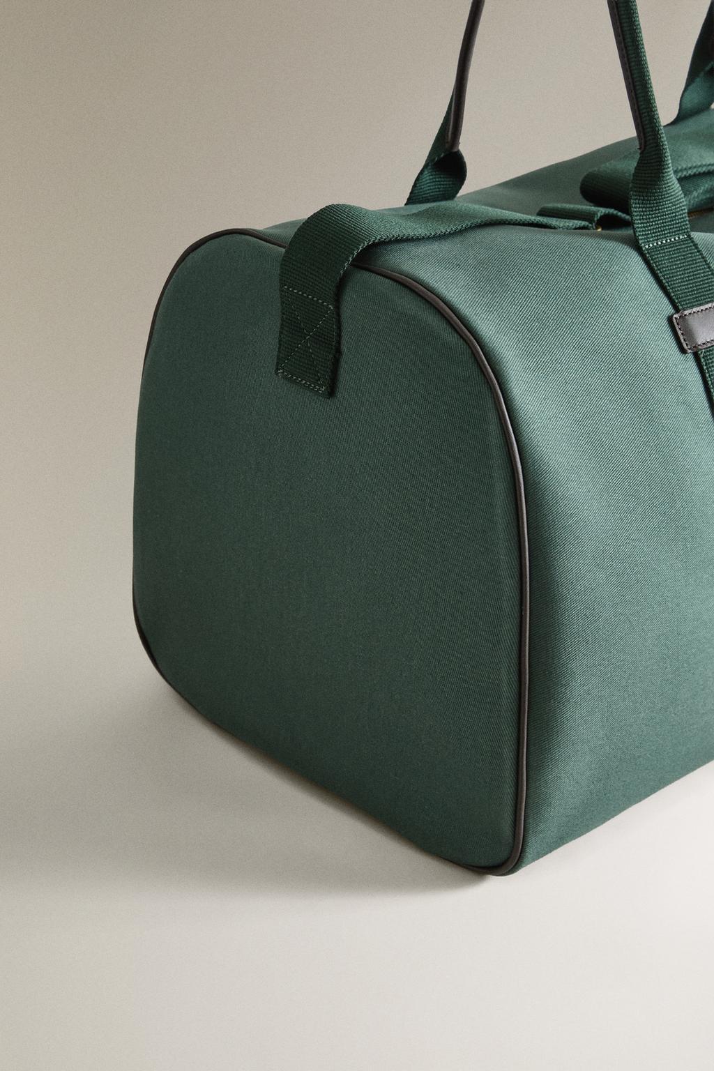 Хлопковая сумка для путешествий с кожаными деталями