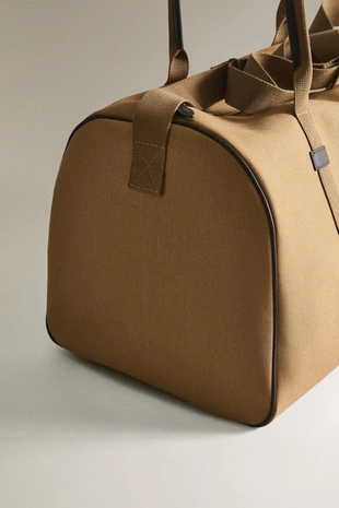 Хлопково-кожаная сумка для путешествий