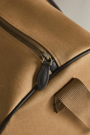 Хлопково-кожаная сумка для путешествий