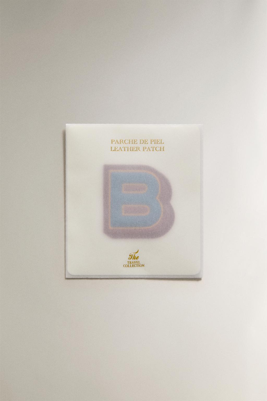 Термоаппликация из кожи с буквой b