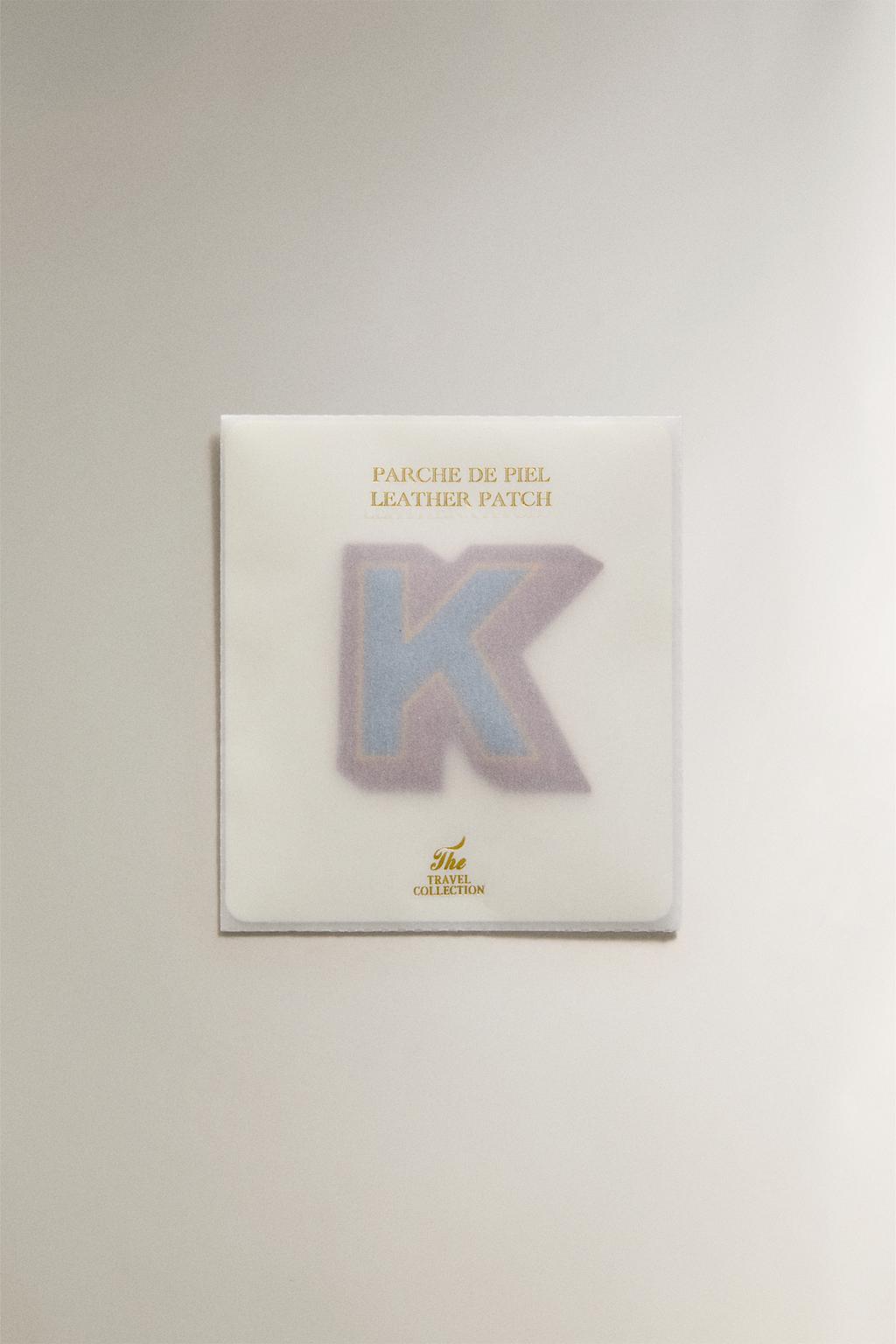 Нашивка из кожи с буквой k