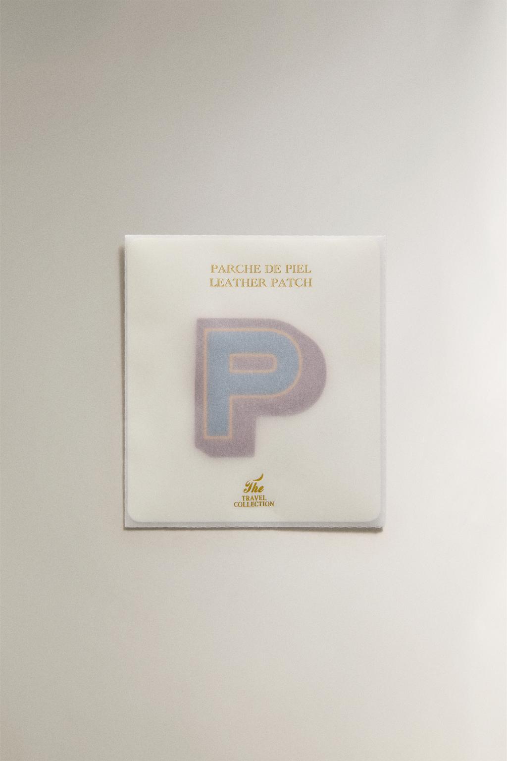 Термонаклейка из кожи с буквой p