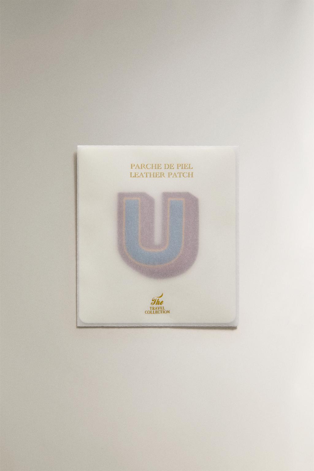 Кожаный нашивной патч с буквой u