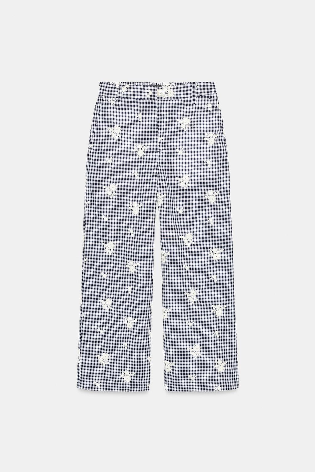 БРЮКИ-КЮЛОТЫ В КЛЕТКУ С ВЫШИВКОЙ В КОМПЛЕКТЕ