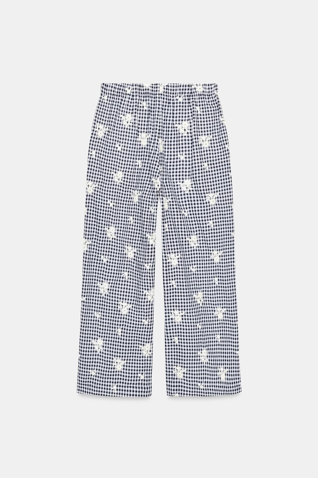 БРЮКИ-КЮЛОТЫ В КЛЕТКУ С ВЫШИВКОЙ В КОМПЛЕКТЕ